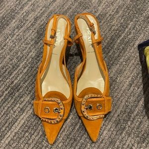Prada orange,yellow/ mustard heels